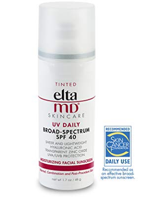 EltaMD UV日常有色面部防晒霜广谱SPF 40适合干性皮肤
