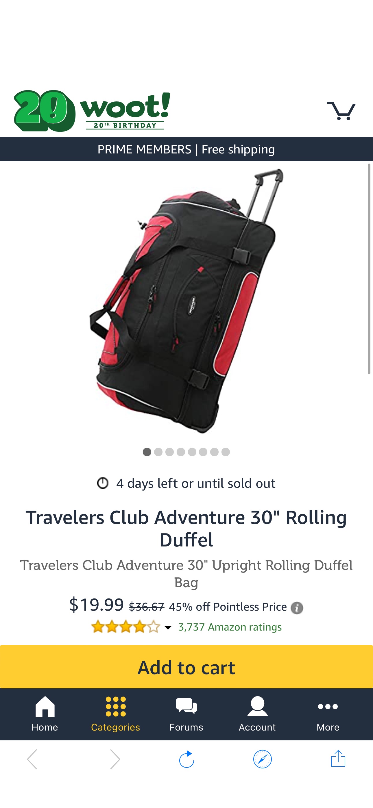 Travelers Club Adventure 30" Rolling Duffel