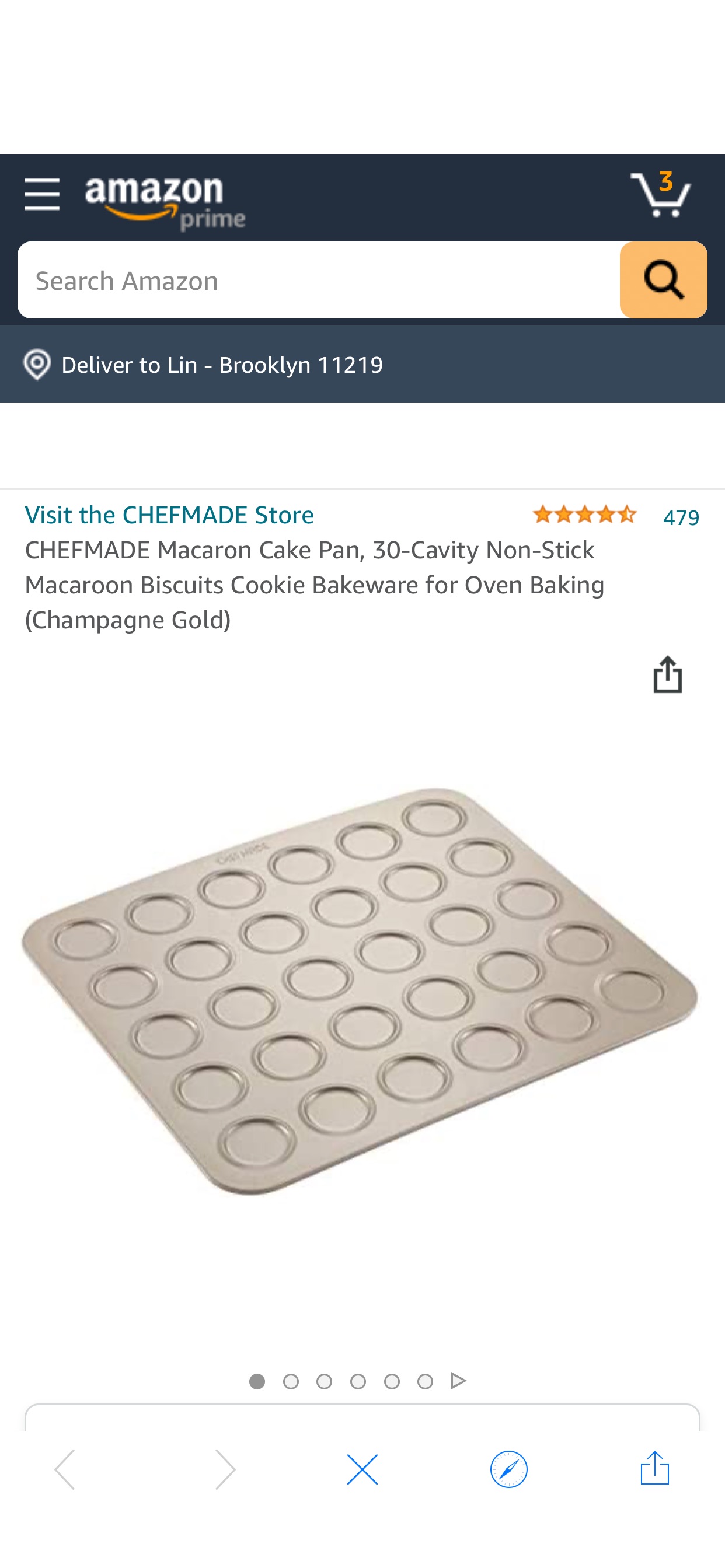 Amazon.com: CHEFMADE Macaron Cake Pan, 30-Cavity Non-Stick Macaroon Biscuits Cookie Bakeware for Oven Baking (Champagne Gold): Kitchen & Dining学厨不粘马卡龙曲奇饼干烤盘