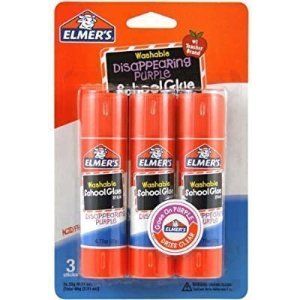 Amazon.com: Elmer's Disappearing Purple School Glue Sticks, 0.77 oz Each, 3 Sticks per Pack (E562): Office Products