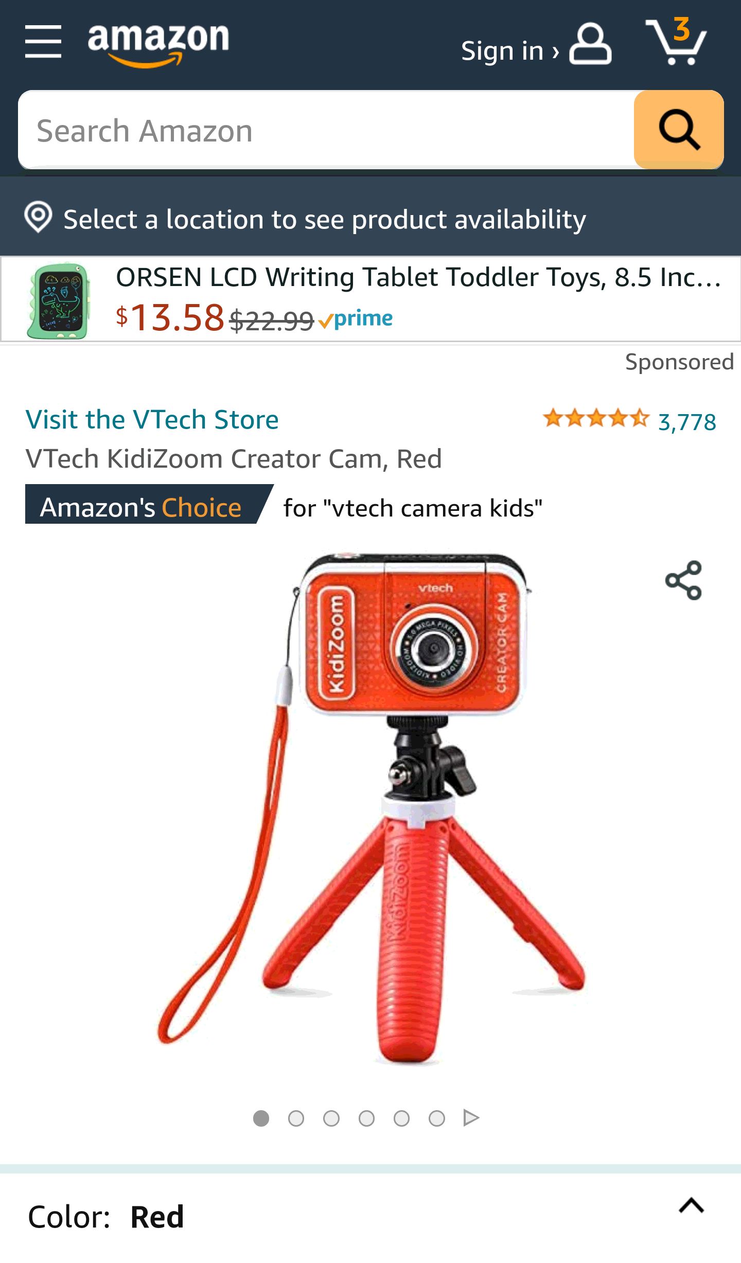 VTech KidiZoom Creator Cam, Red + Free Shipping