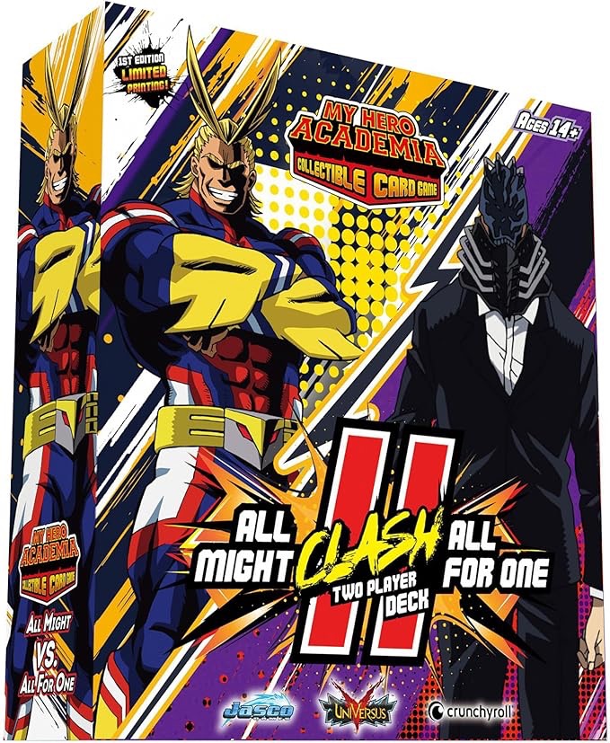 Amazon.com: Jasco Games My Hero Academia Collectible Card Game All Might Vs. All for One Two Player Clash Decks | Trading Card Game for Adults and Teens | Ages 14+ | 2 Players | Avg. Playtime 45+ Mins