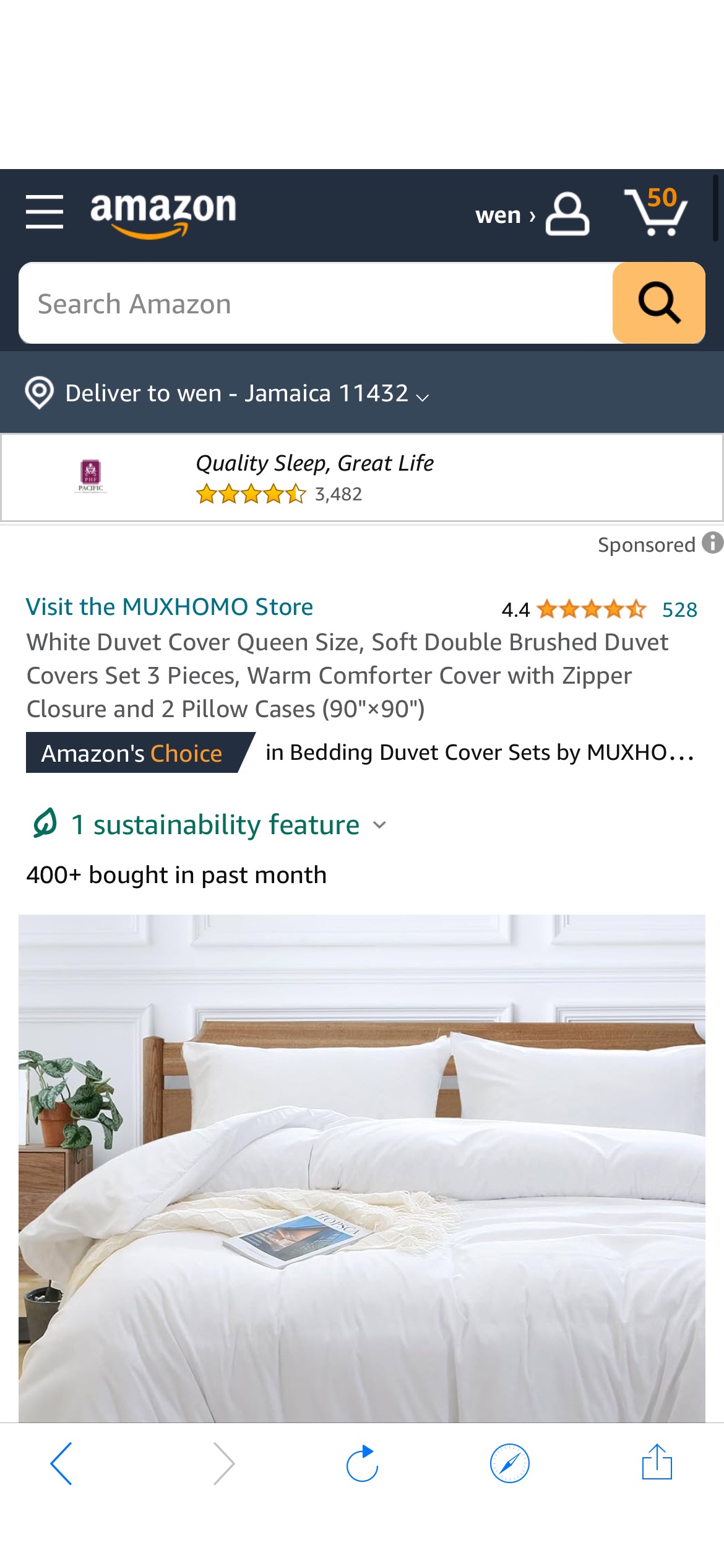Amazon.com: MUXHOMO White Duvet Cover Queen Size, Soft Double Brushed Duvet Covers Set 3 Pieces, Warm Comforter Cover with Zipper Closure and 2 Pillow Cases (90"×90") : Home & Kitchen