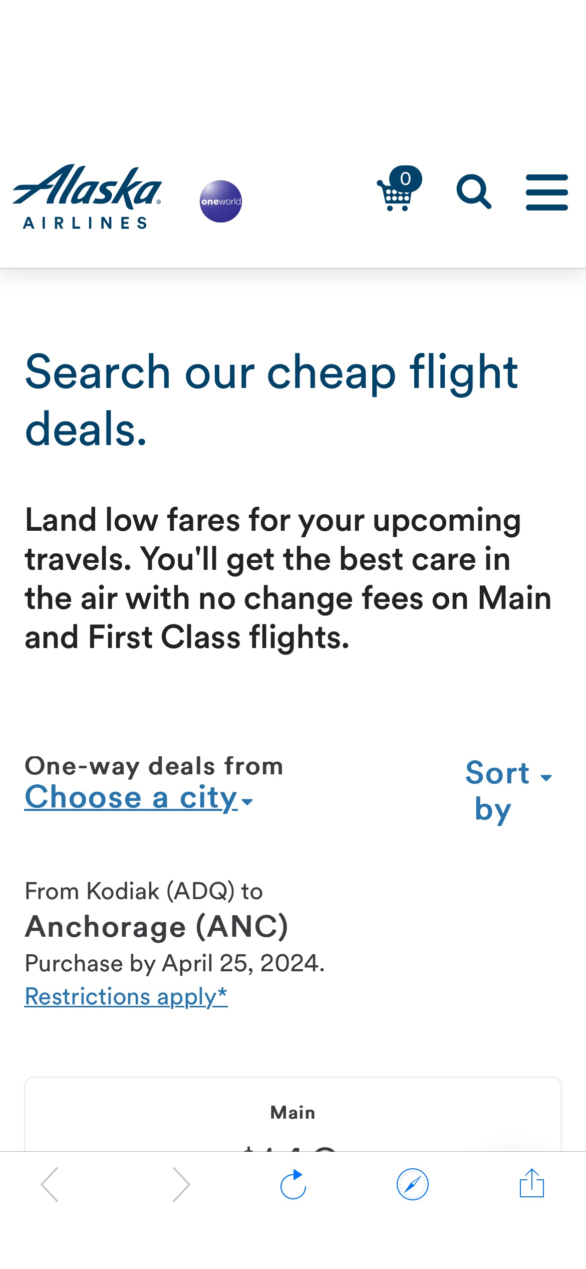 View our airfare deals and book your cheap flight today - Alaska Airlines