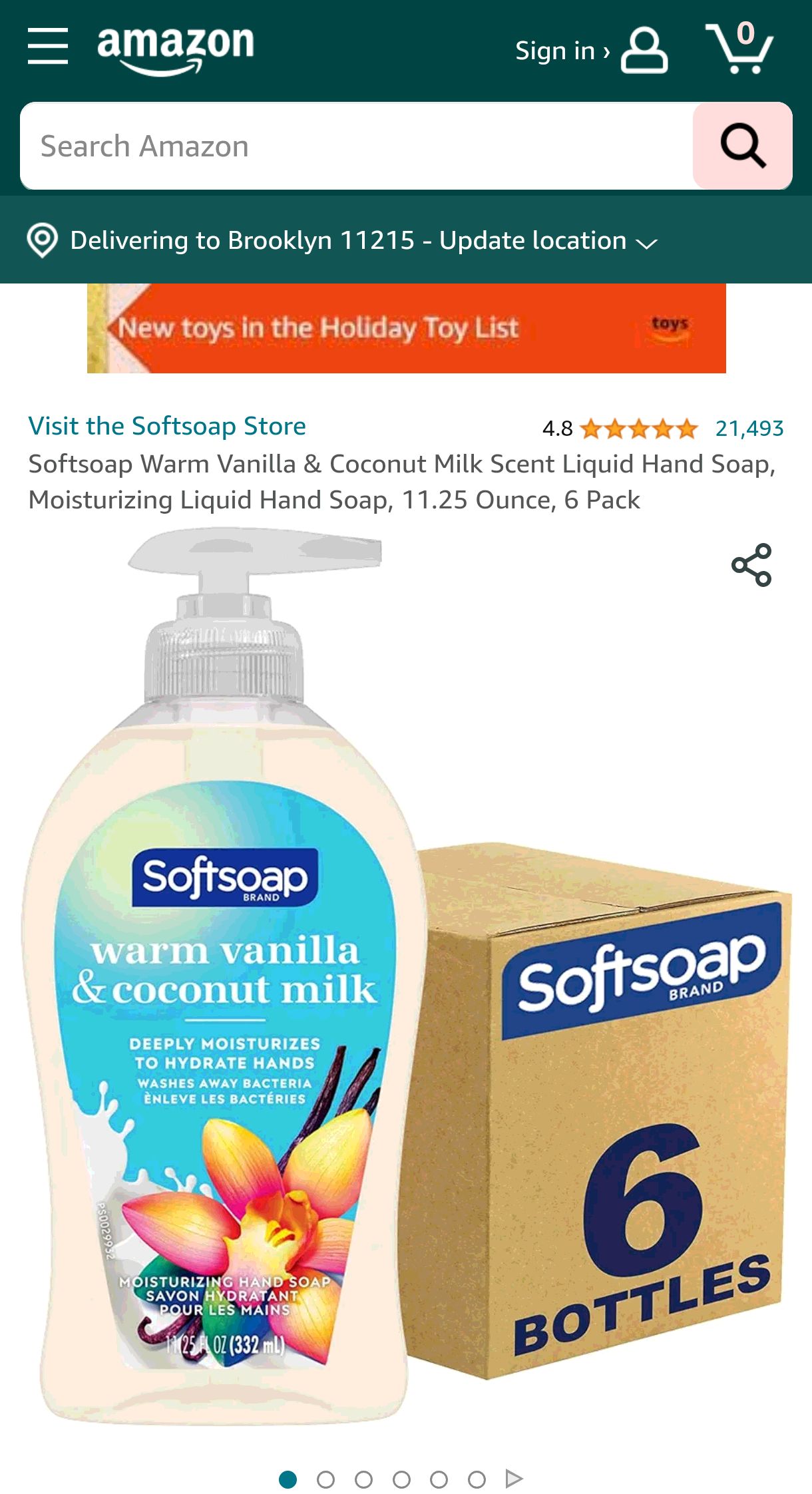 Amazon.com : Softsoap Warm Vanilla & Coconut Milk Scent Liquid Hand Soap, Moisturizing Liquid Hand Soap, 11.25 Ounce, 6 Pack : Beauty & Personal Care