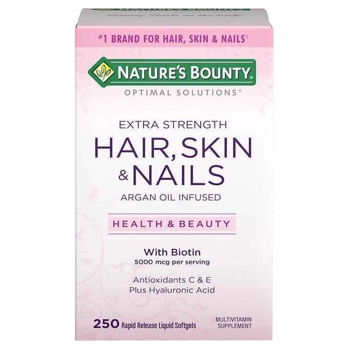 Nature's Bounty Hair, Skin and Nails, 250 Softgels 有助长头发，皮肤和指甲软胶囊