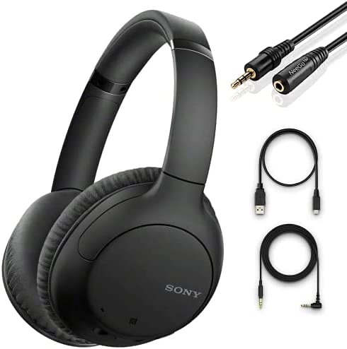 索尼降噪耳机 WHCH710N：无线蓝牙耳罩式耳机，带麦克风，用于通话，黑色