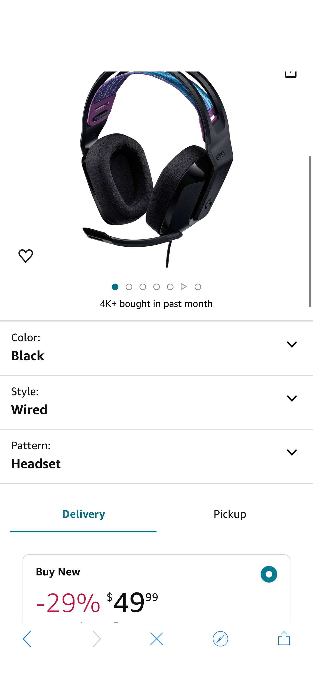 Amazon.com: Logitech G335 Wired Gaming Headset, with Flip to Mute Microphone, 3.5mm Audio Jack, Memory Foam Earpads, Lightweight, Compatible with PC, PlayStation, Xbox, Nintendo Switch - Black : Video