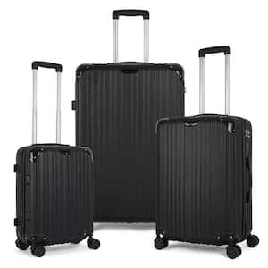 HIKOLAYAE Grand Creek Nested Hardside Luggage Set in Luxury Black, 3 Piece