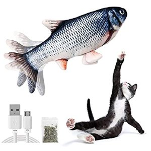 Beewarm Floppy Fish Cat Toy, Motion Kitten Toy, Plush Interactive Cat Toys