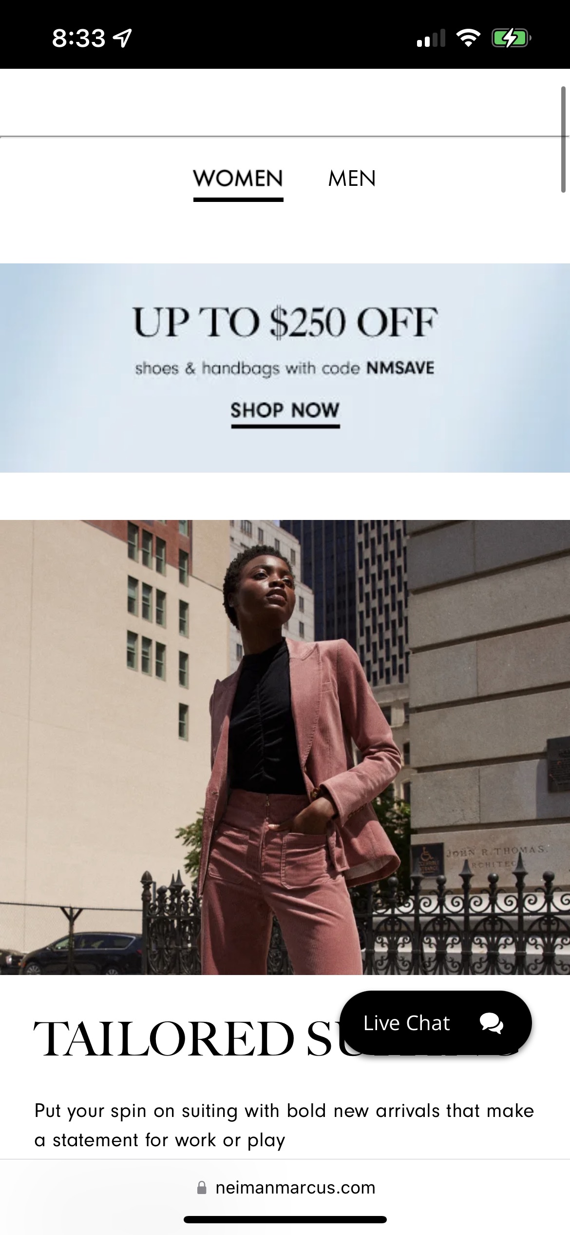 Up to $250 Off shoes & handbags with code NMSAVE
