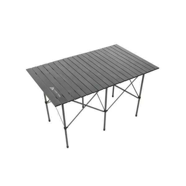 Roll Top Camping Table, Gray, 27" x 46" x 27"
