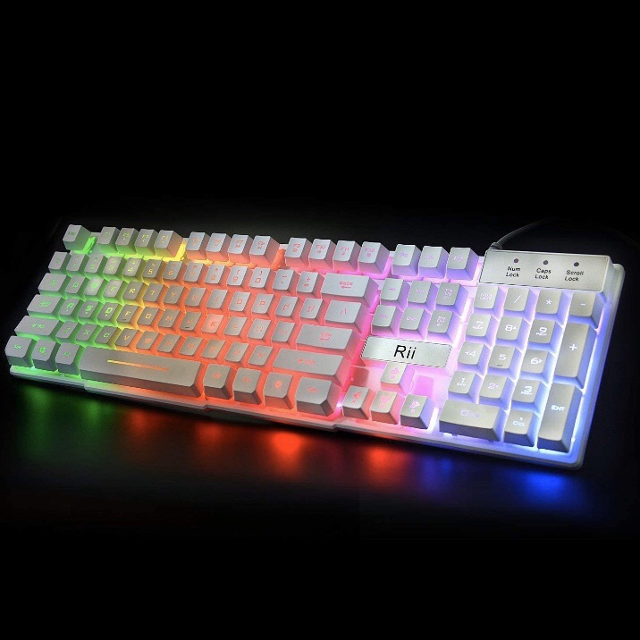 彩虹光白色游戏键盘六折
