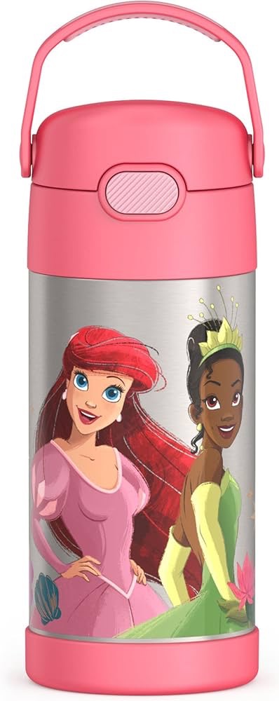 Amazon.com: THERMOS FUNTAINER 12 Ounce Stainless Steel Vacuum Insulated Kids Straw Bottle, Disney Princess: Home & Kitchen