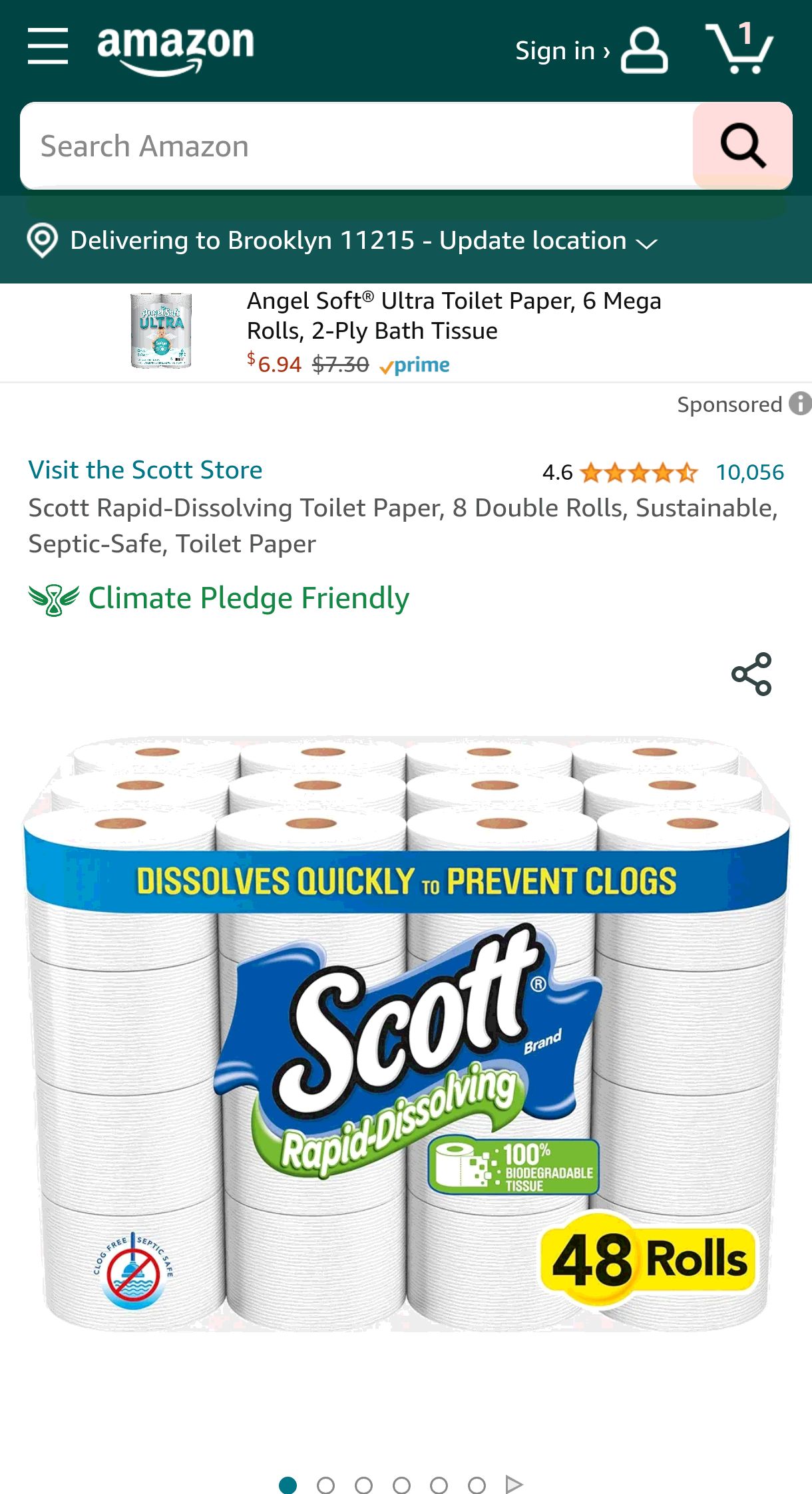 Scott Rapid-Dissolving Toilet Paper, 8 Double Rolls, Sustainable, Septic-Safe, Toilet Paper : Scott: Health & Household