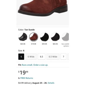 $19.98 Clarks womens Demi Beat,Tan Suede,6 | Ankle & Bootie 女靴白菜价