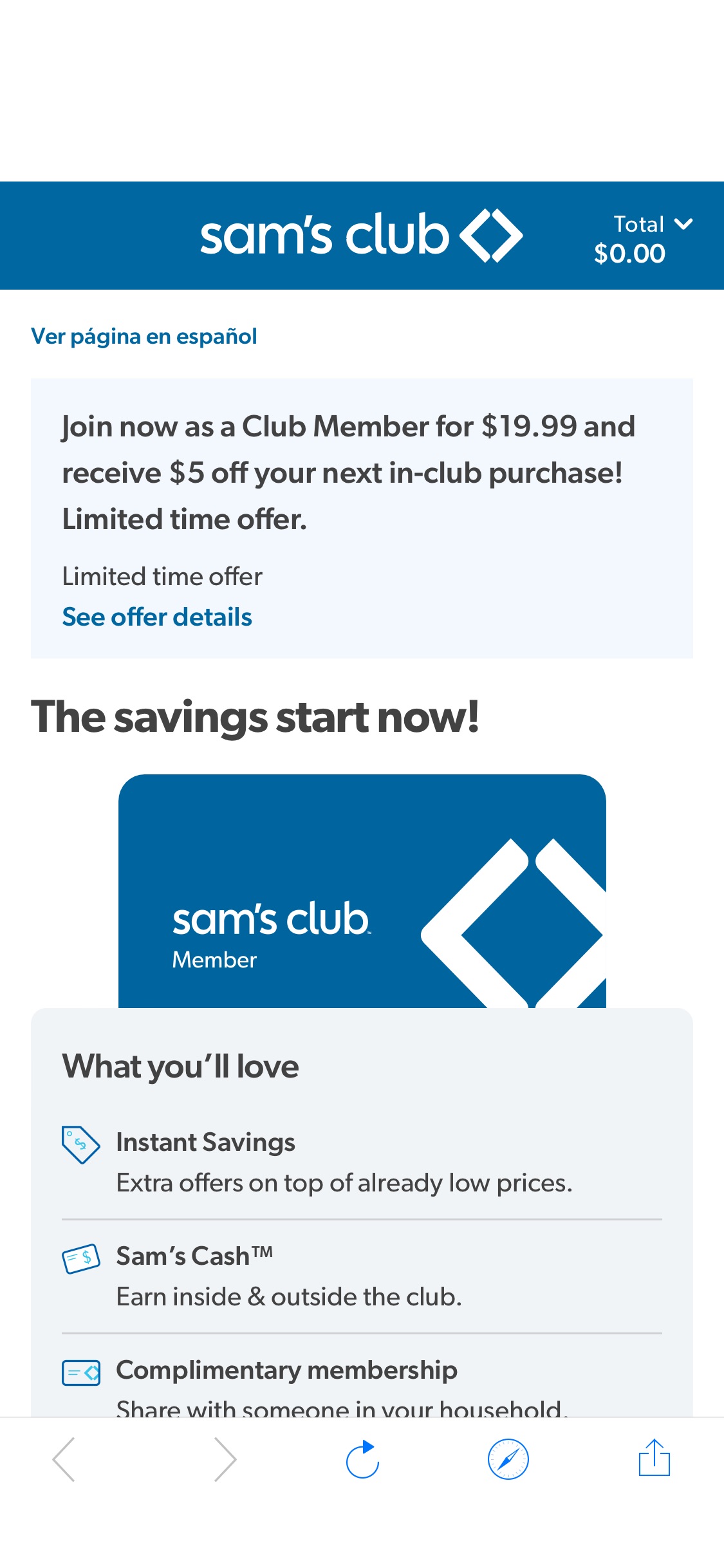 Sams Club has 1-Year Sam's Club Membership + 5 Off your next in-club purchase for $20. New customers only. Ends 3/16.