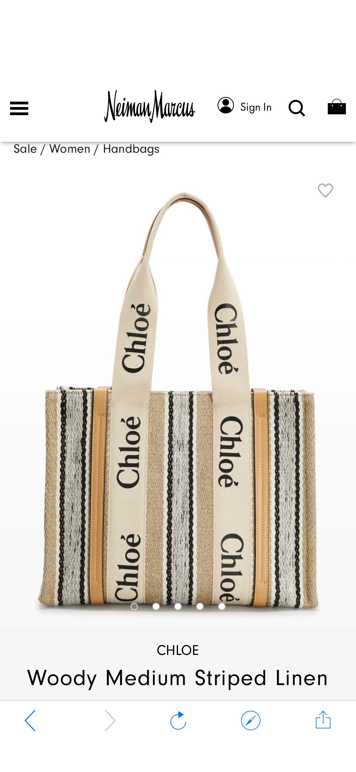 半价Chloe Woody Medium Striped Linen Tote Bag | Neiman Marcus