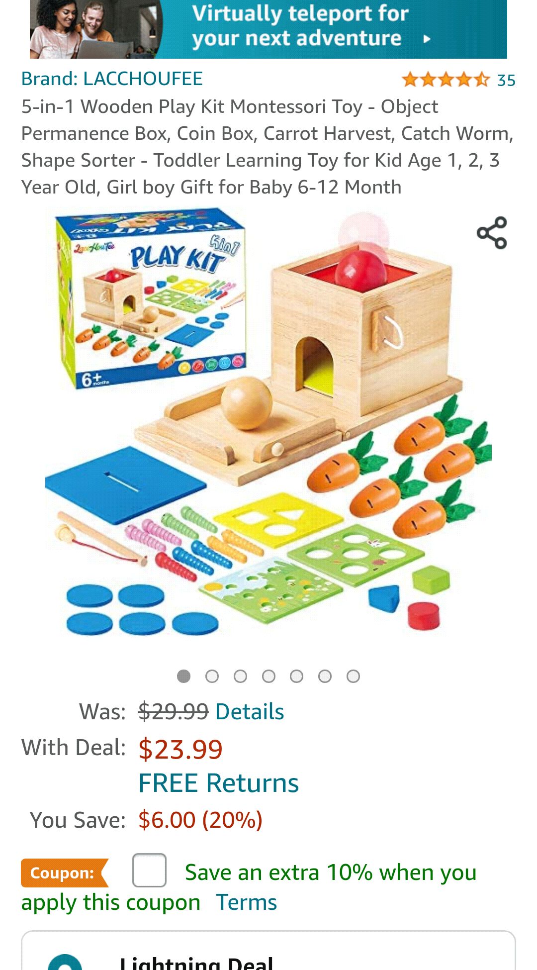 蒙特梭利玩具 5合1 5-in-1 Wooden Play Kit Montessori Toy - Object Permanence Box, Coin Box, Carrot Harvest, Catch Worm, Shape Sorter - , Girl boy Gift for Baby 6-12 Month : Toys & Games