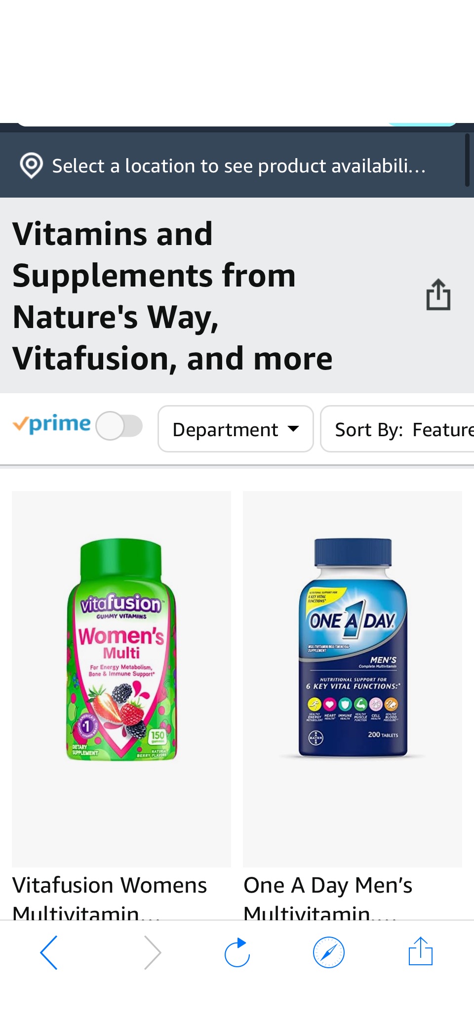 Vitamins and Supplements from Nature's Way, Vitafusion, and more促销6.89起