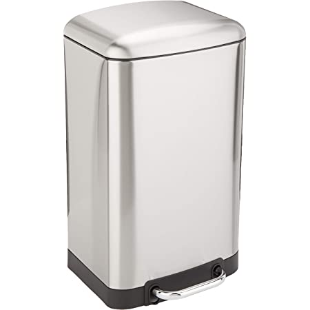 Amazon.com: Amazon Basics 20 Liter / 5.3 Gallon Soft-Close, Smudge Resistant Trash Can with Foot Pedal - Nickel : Home &amp; Kitchen