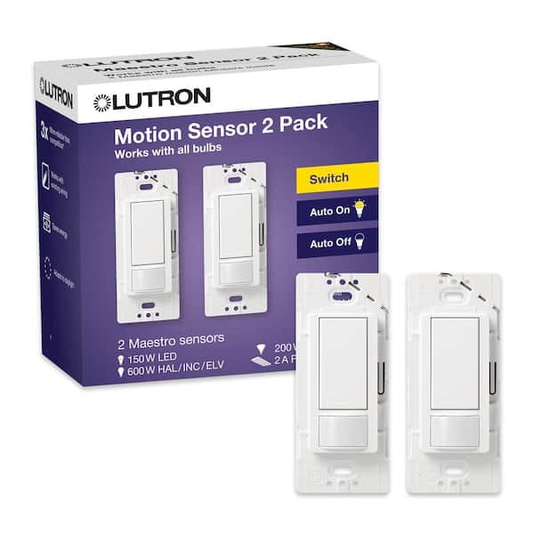 Lutron Maestro Motion Sensor Switch, 2 Amp/Single-Pole, White