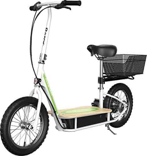 史低价：Amazon.com: EcoSmart Metro Electric Scooter – Padded Seat, Wide Bamboo Deck, 16" Air-Filled Tires, 500w High-Torque Motor, Up to 18 mph, 12-Mile Range, Rear-Wheel Drive : Everything Else