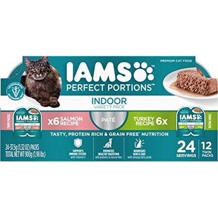 IAMS PERFECT PORTIONS Indoor Adult Grain Free* Wet Cat Food Pate Variety Pack