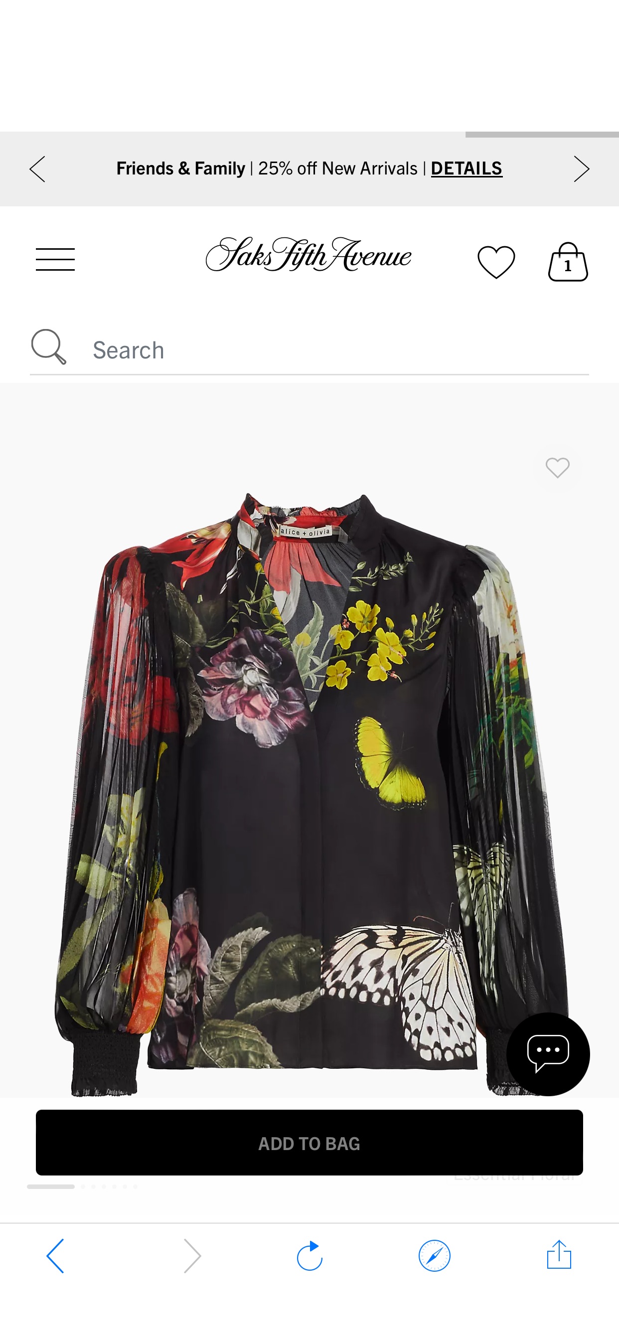 Shop Alice + Olivia Ilan Floral Blouson Shirt | Saks Fifth Avenue