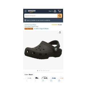 $25 Amazon.com | Crocs Kids Classic Clog , Black, 4 Big Kid | Clogs & Mules大童款