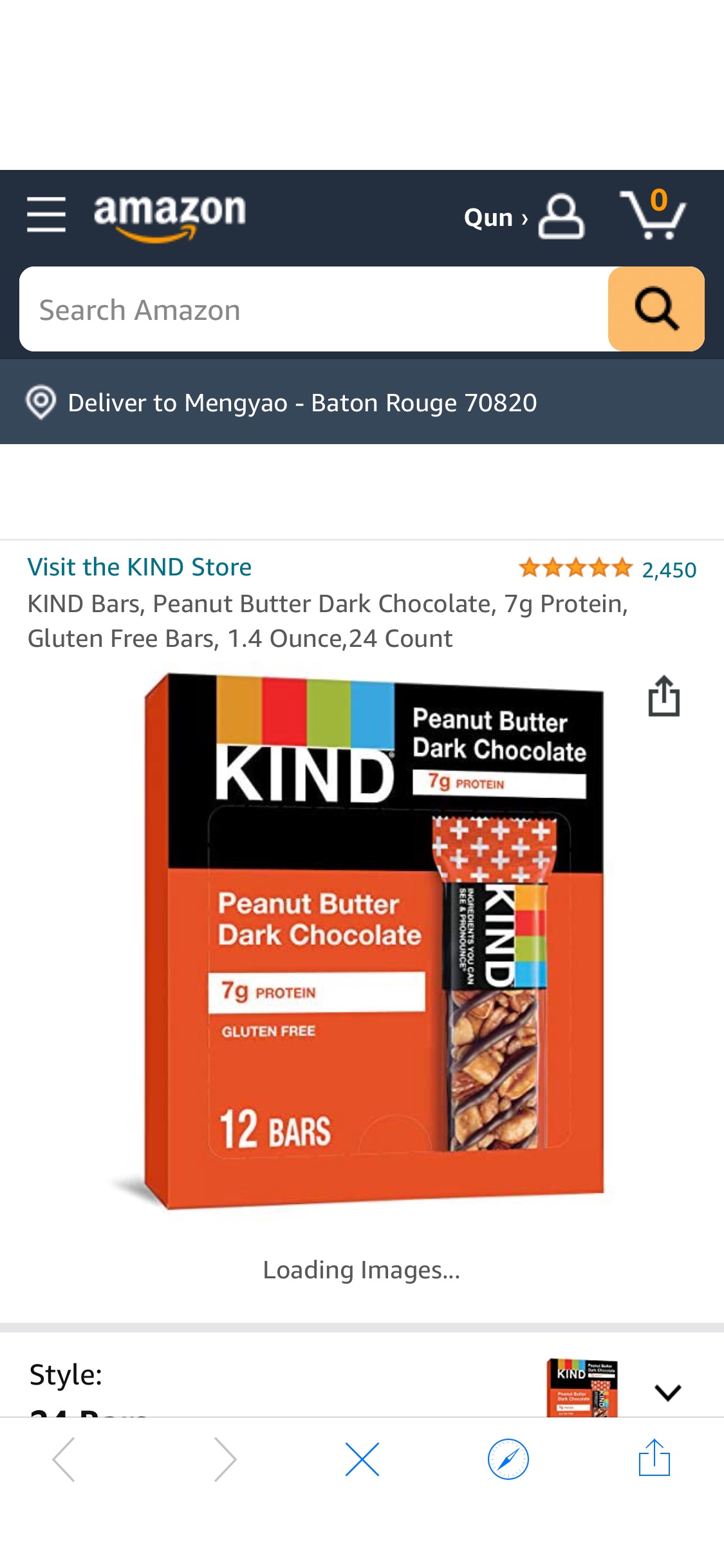 Amazon.com : KIND Bars, Peanut Butter Dark Chocolate, 7g Protein, Gluten Free Bars, 1.4 Ounce,24 Count零食 : Everything Else