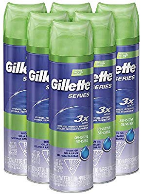 Gillette Series Shaving Gel Sensitive Skin 7 oz (Pack of 6) 吉列剃须啫喱 6瓶