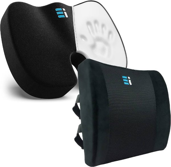 ERGONOMIC INNOVATIONS Office Chair Seat Cushion & Lumbar Support Pillow