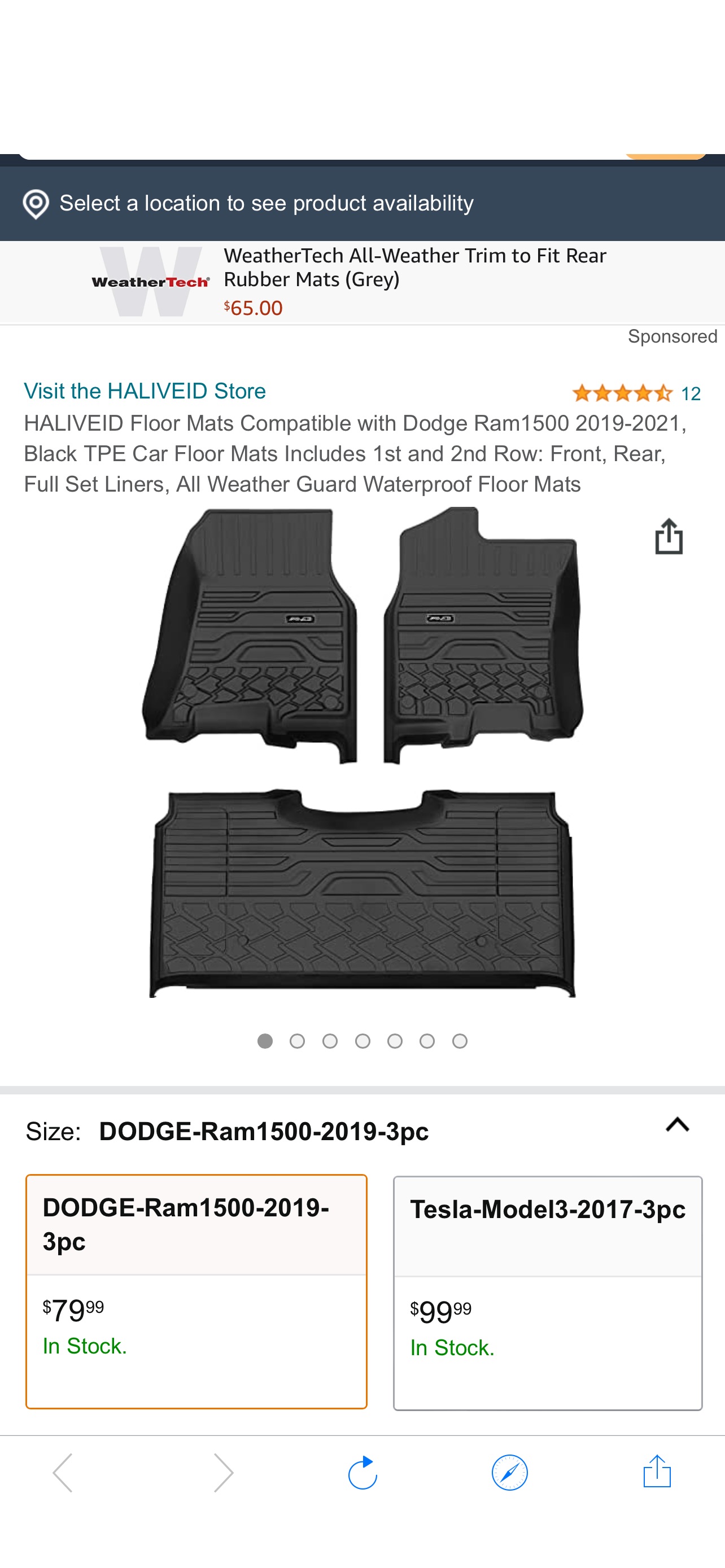 HALIVEID Floor Mats Compatible with Dodge Ram1500 2019-2021