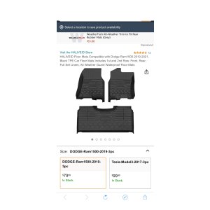 $29.99 HALIVEID Floor Mats Compatible with Dodge Ram1500 2019-2021