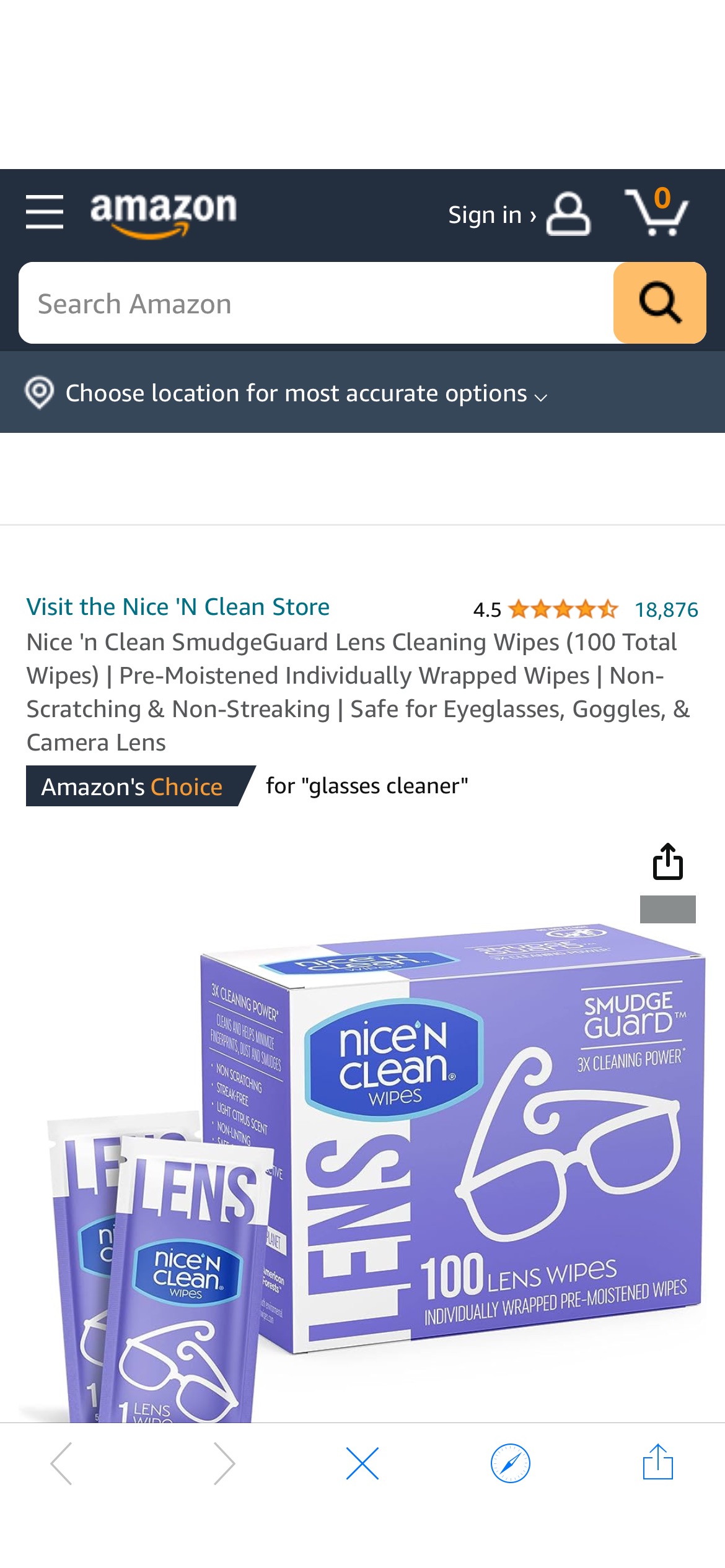 Amazon.com: Nice 'n Clean SmudgeGuard Lens Cleaning Wipes (100 Total Wipes) | Pre-Moistened Individually Wrapped Wipes | Non-Scratching & Non-Streaking | Safe for Eyeglasses, Goggles, & Camera Lens : 