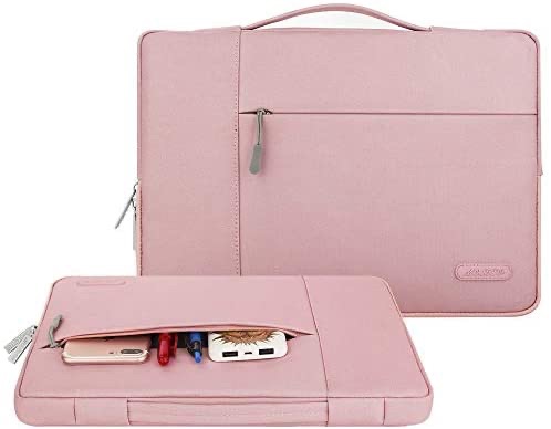 MOSISO Laptop Sleeve Compatible with 13-13.3 inch MacBook Air, MacBook Pro, Notebook Computer, Polyester Multifunctional Briefcase Carrying Bag, Pink: Computers & Accessories 多功能防水电脑保护包