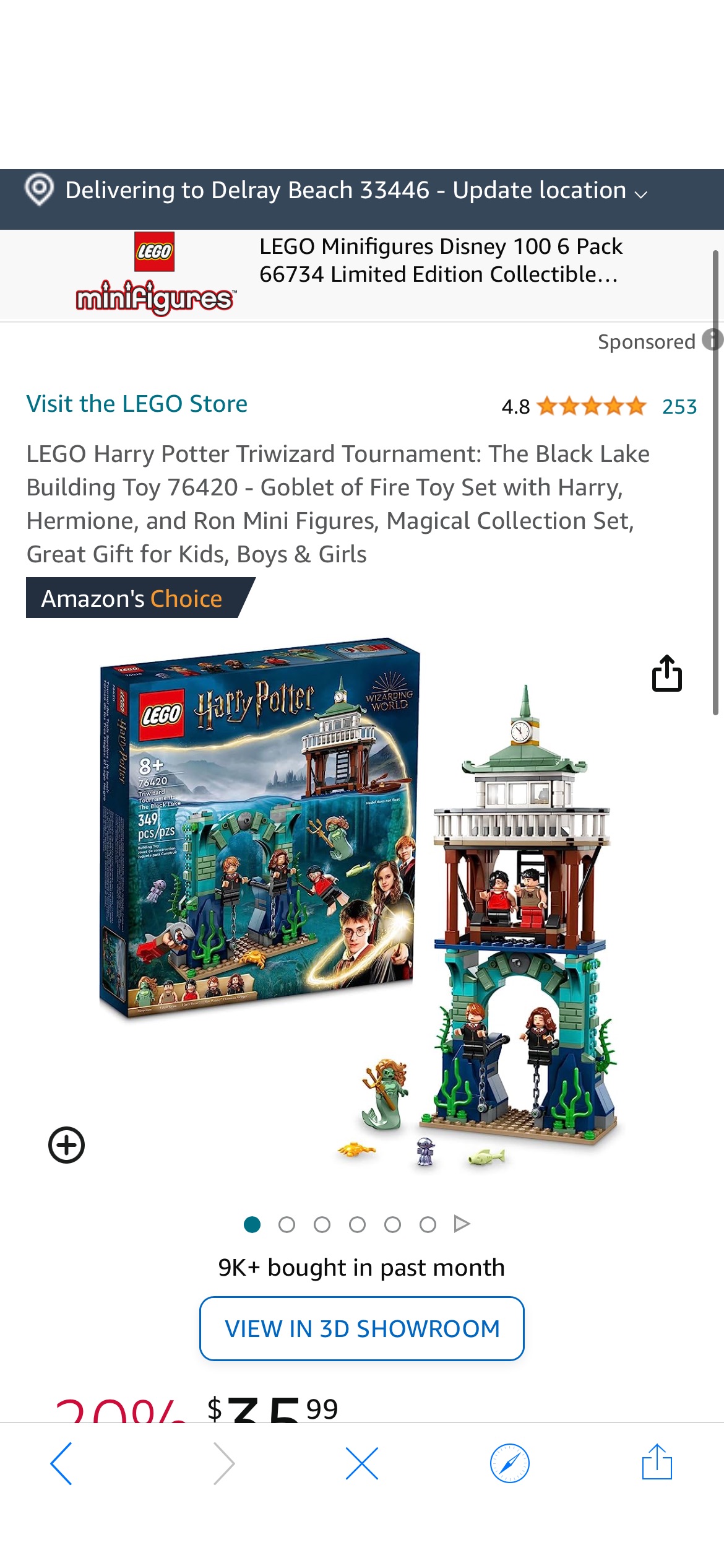 Amazon.com: LEGO Harry Potter Triwizard Tournament: The Black Lake Building Toy 76420 - Goblet of Fire Toy Set with Harry, Hermione, and Ron Mini Figures, Magical Collection Set, Great Gift for Kids, 