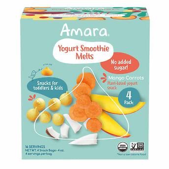 Amara Organic Yogurt Smoothie Melts 4 (1 oz.) Bags Per Box | Costco