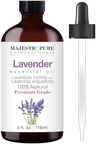 Amazon.com: MAJESTIC PURE Lavender Essential Oil with Premium Grade, for Aromatherapy, Massage and Topical uses, 4 fl oz : Health & Household