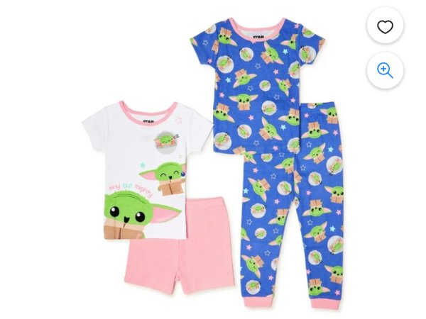 Baby and Toddler T-Shirt, Short, and Pants Pajama Set, 4-Piece