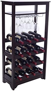 Amazon.com: Merry Products 16-Bottle Wine Rack, Espresso : Home &amp; Kitchen