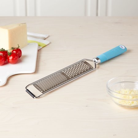 Handheld Blue Grater with Soft Grip Handle