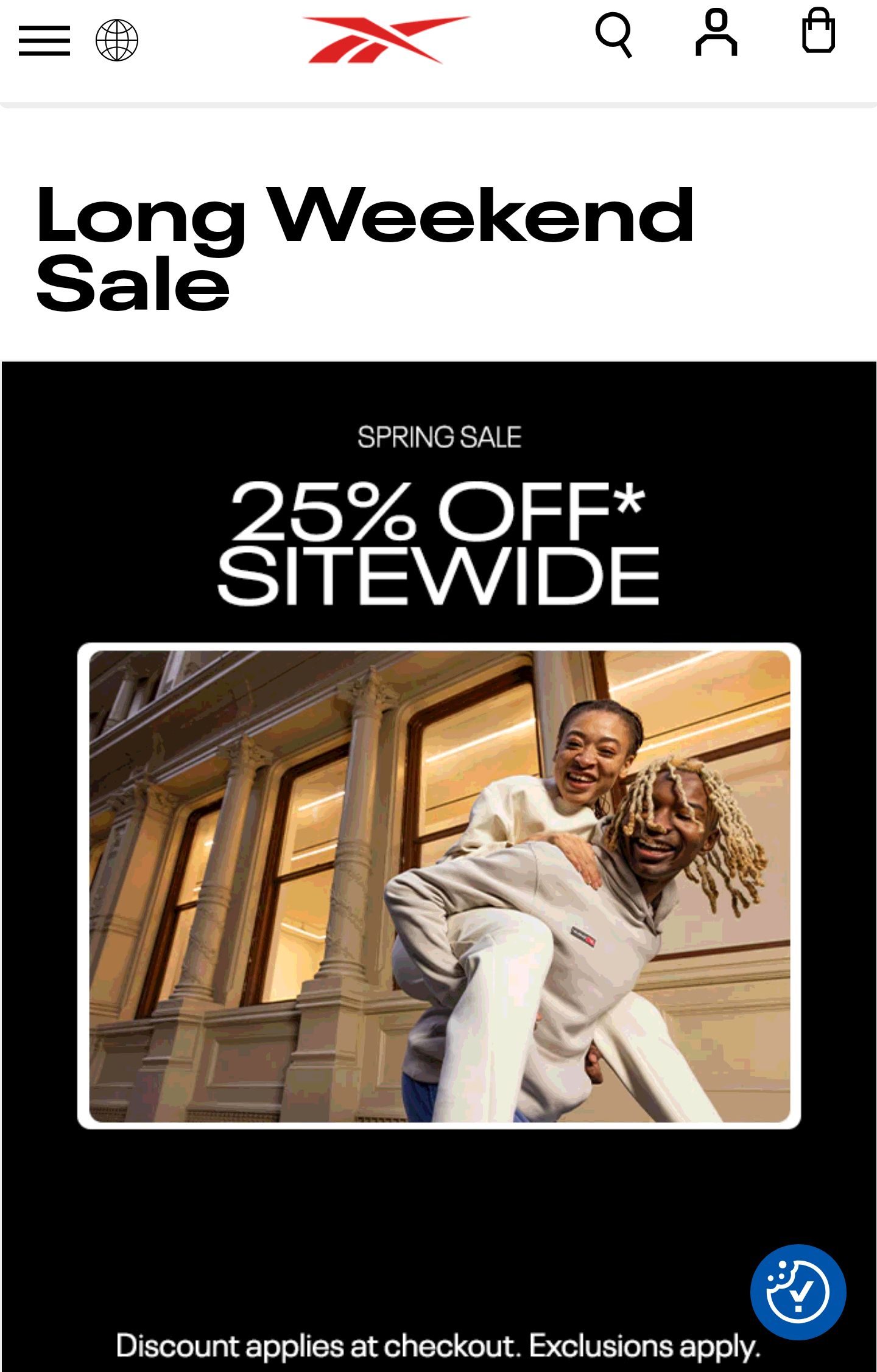 Long Weekend Sale 25% off Sitewide – Reebok Canada