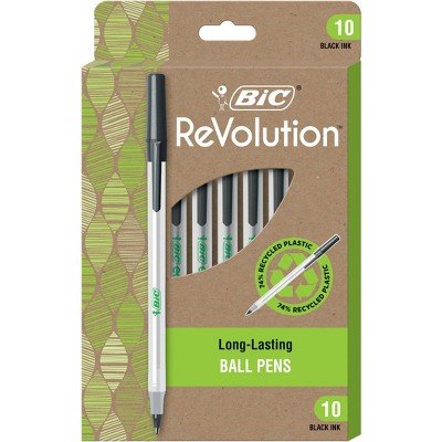 10pk Ballpoint Pens ReVolution Stic Black Ink