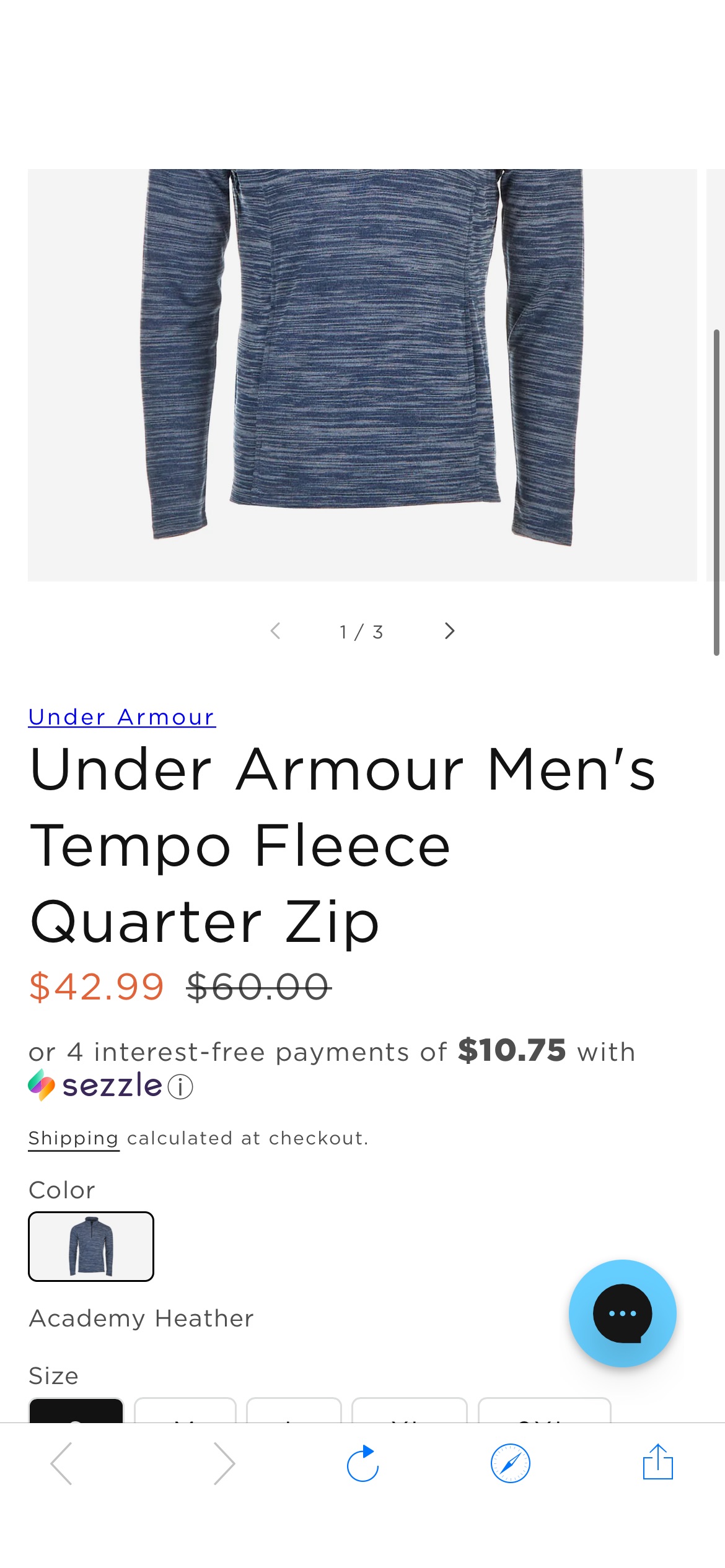 Under Armour Men's Tempo Fleece Quarter Zip – PROOZY Proozy：UA 男士四分之一拉链仅需 34 美元！ 在它消失之前快点！

 代号：PZR8FQZ