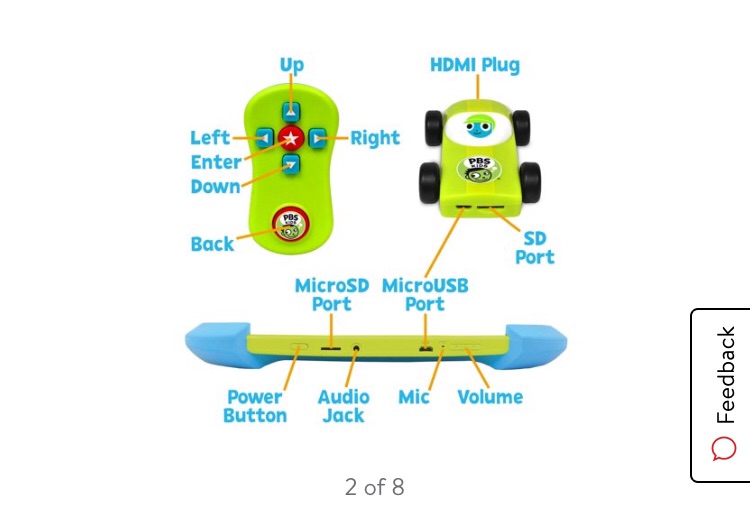 PBS Kids Playtime Pad 7" HD Kid-Safe Tablet (Ages 2+) + PBS KIDS HDMI Streaming TV Stick Plug & Play - Walmart.com儿童玩具
