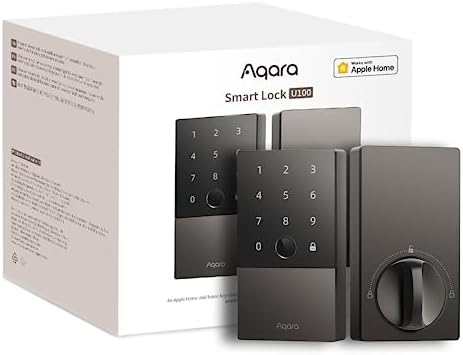 Aqara Smart Lock U100, Fingerprint Keyless Entry Door Lock with Apple Home Key, Touchscreen Keypad, Bluetooth Electronic Deadbolt, IP65 Weatherproof 