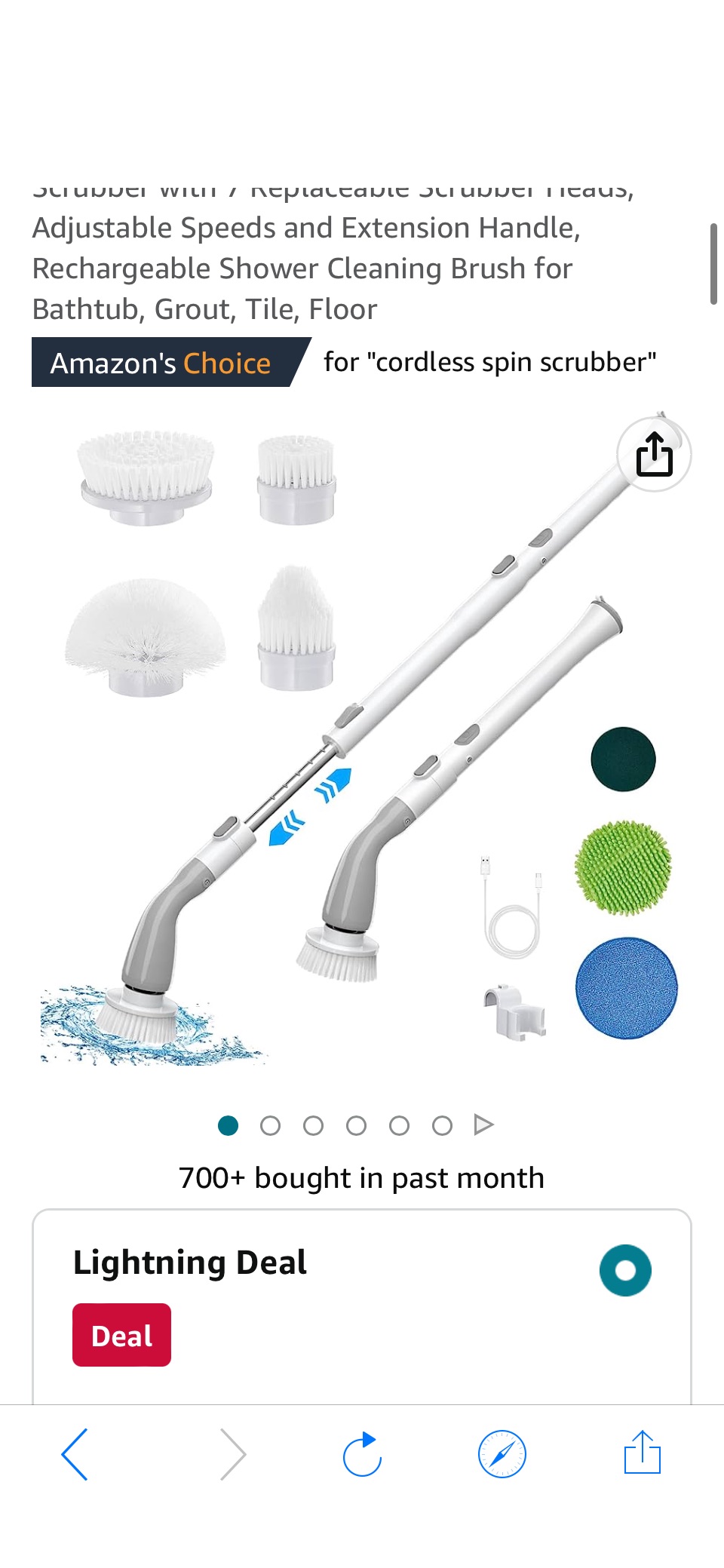 Amazon.com: Keimi Electric Spin Scrubber, 2023 New Cordless Scrubber with 7 Replaceable Scrubber Heads, Adjustable Speeds and Extension Handle, Rechargeable原价64.99