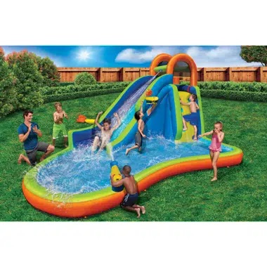 Banzai 114' x '175 Bounce House with Water Slide and Air Blower | Wayfair